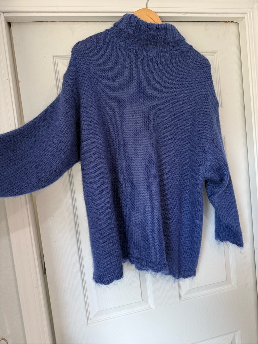 Esprit Vintage Women's Mohair-Blend Scoop Neck Sweater - Periwinkle - Picture 2 of 7